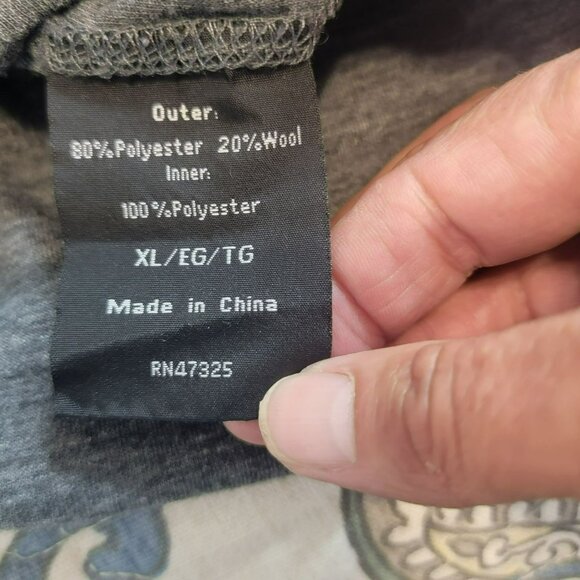 Omni-Wool Base Layer Shirt, Men XL, Gray, 1/4 Zip w/Mock Neck,Thumb Holes, EUC - Picture 6 of 12